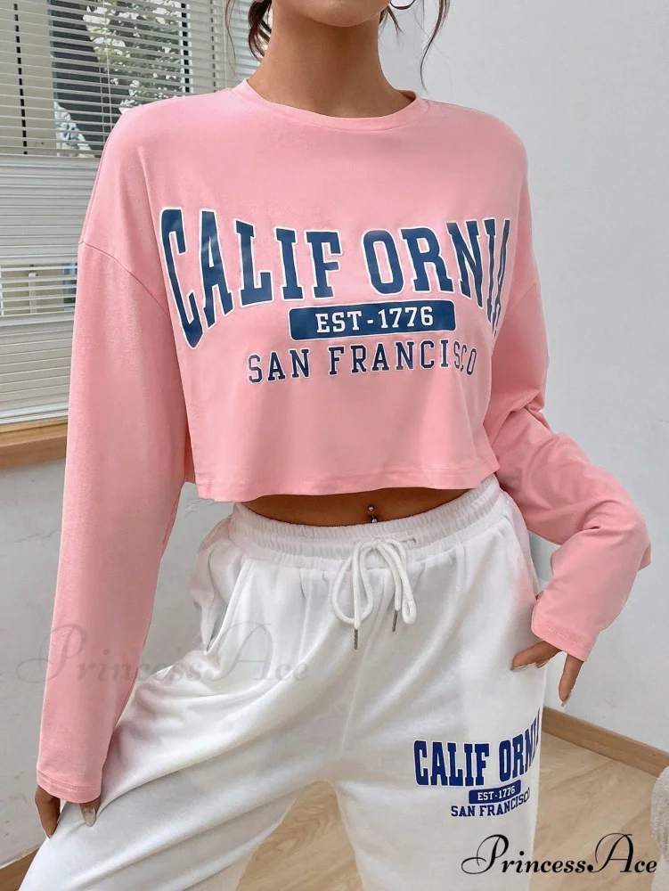 Letter Graphic Drop Shoulder Crop Tee - Image 11