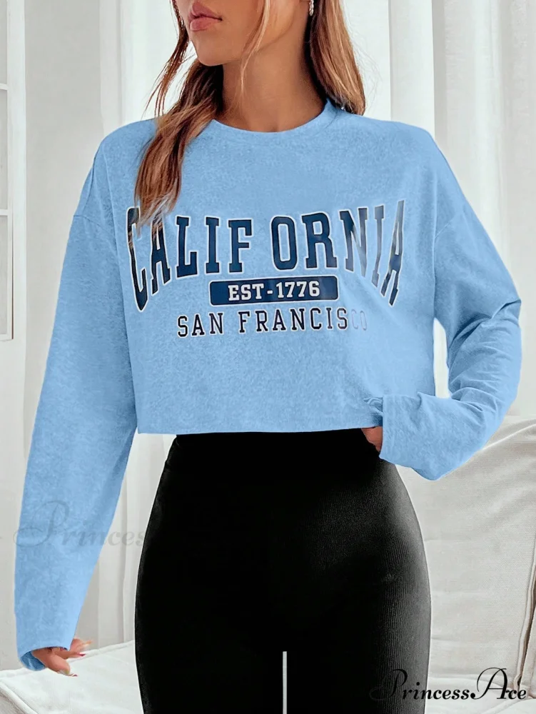Letter Graphic Drop Shoulder Crop Tee - Image 9