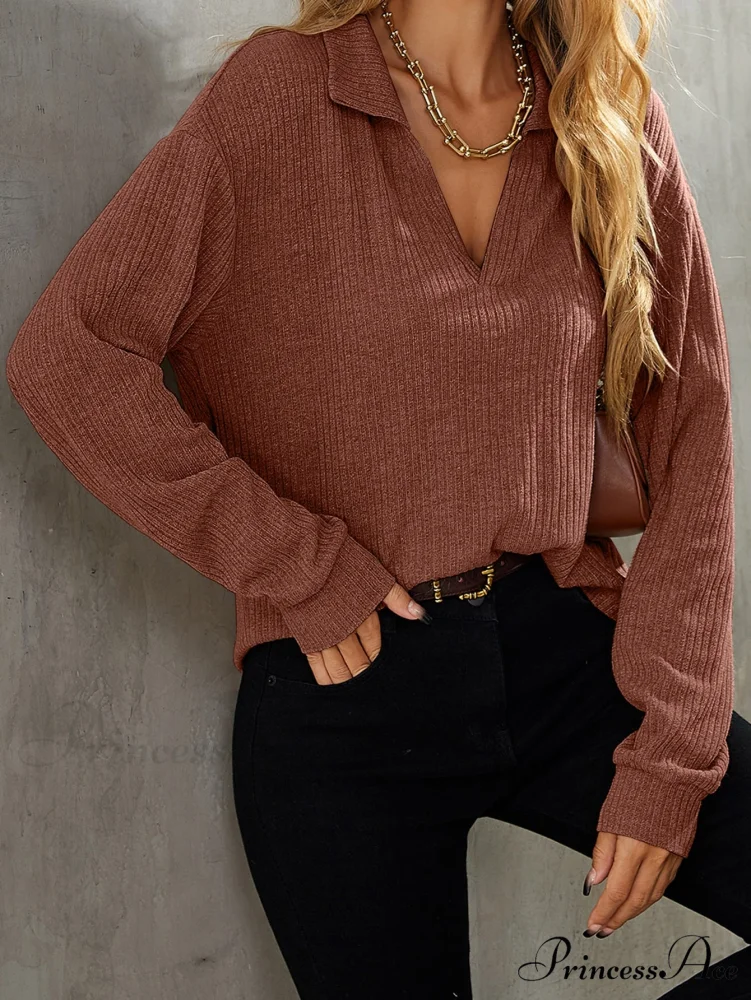Drop Shoulder Rib-knit Tee - Image 8