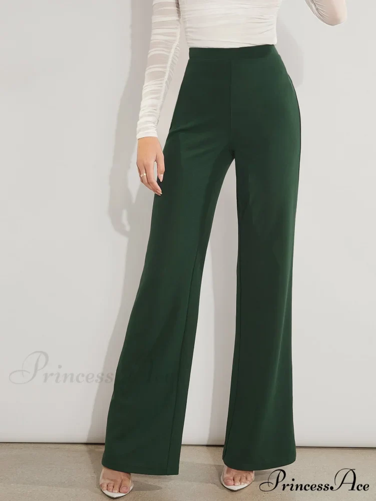 Solid High Waist Wide Leg Pants - Image 6