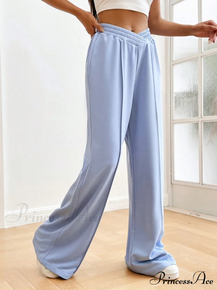 Solid Wide Leg Sweatpants - Image 10