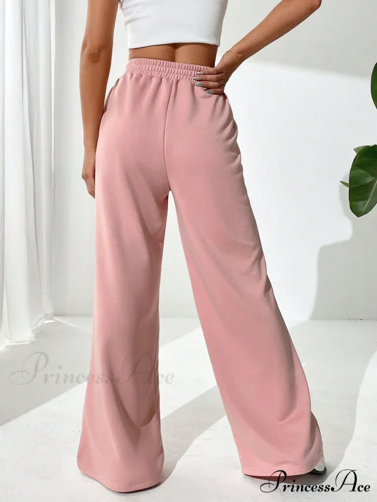 Solid Wide Leg Sweatpants - Image 2