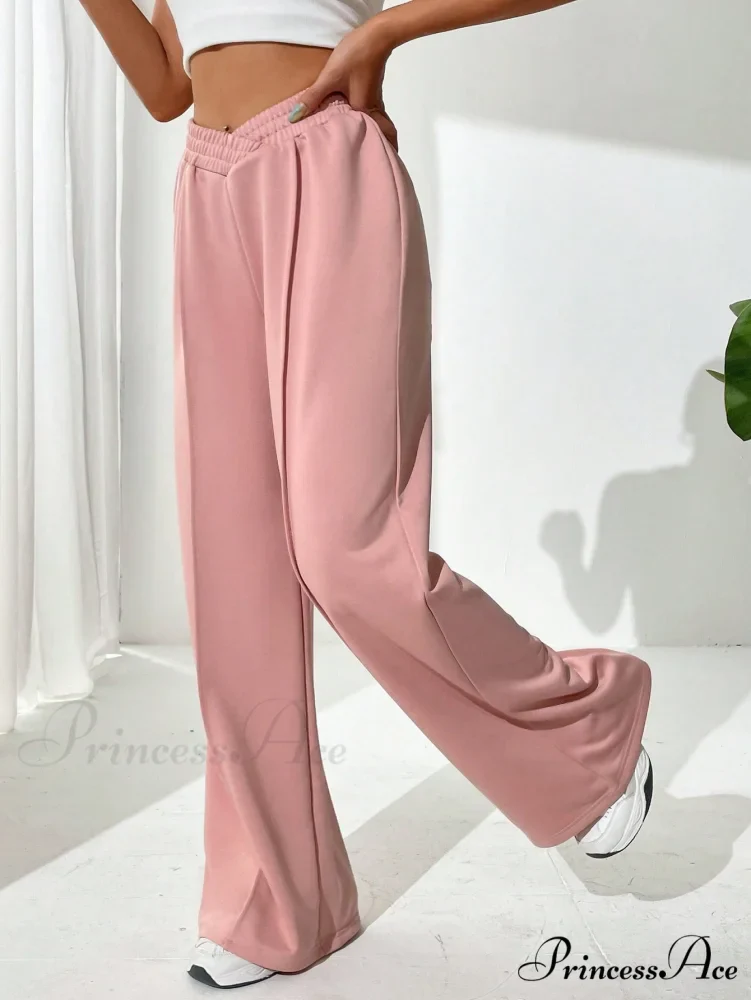 Solid Wide Leg Sweatpants - Image 3