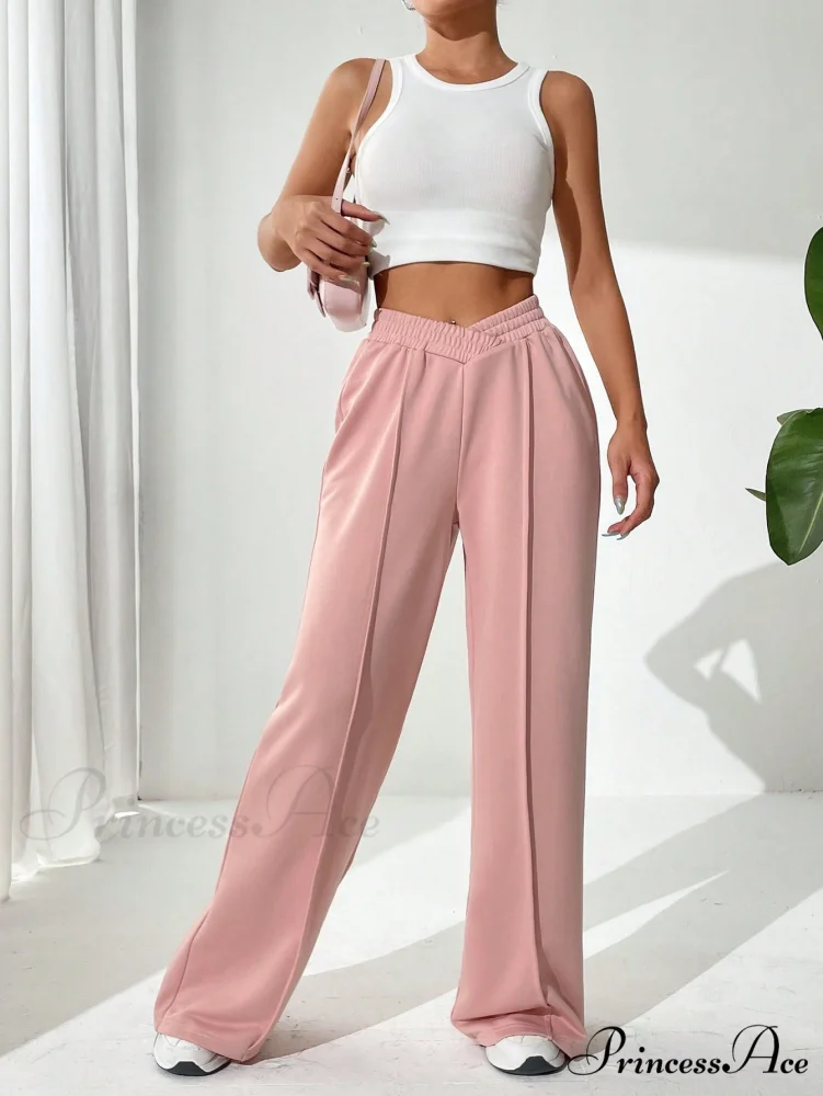 Solid Wide Leg Sweatpants - Image 4