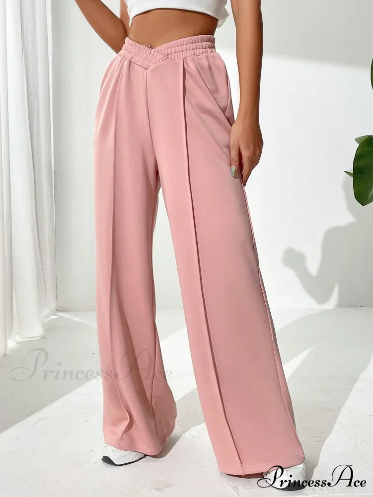 Solid Wide Leg Sweatpants - Image 5