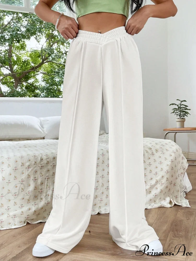 Solid Wide Leg Sweatpants - Image 9