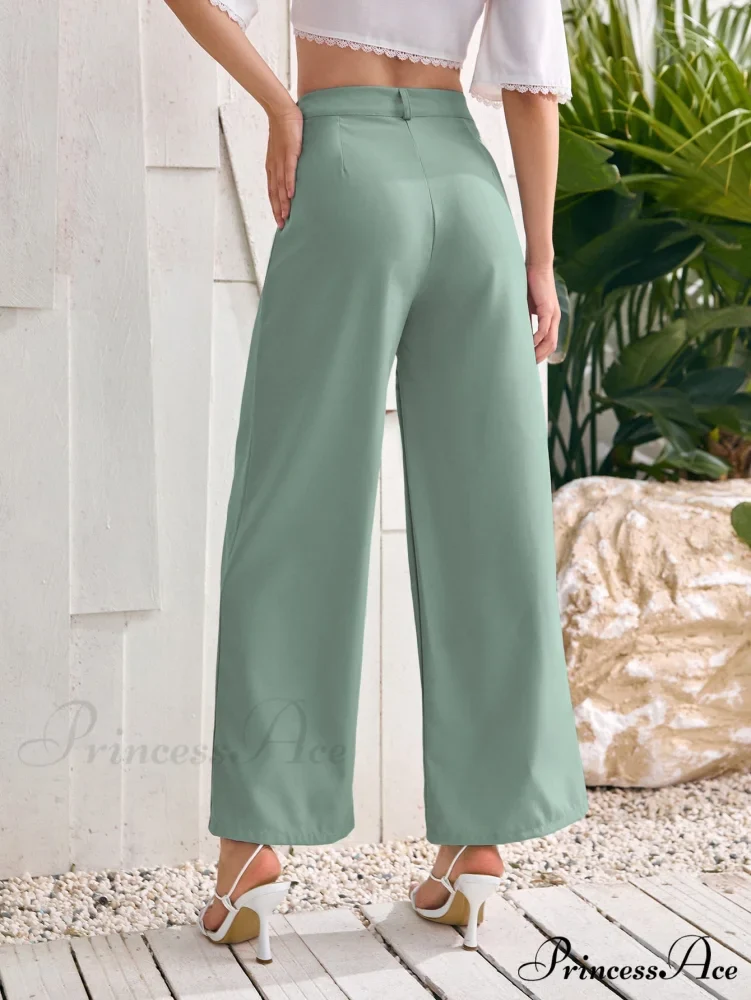 ely Solid Wide Leg Pants - Image 2