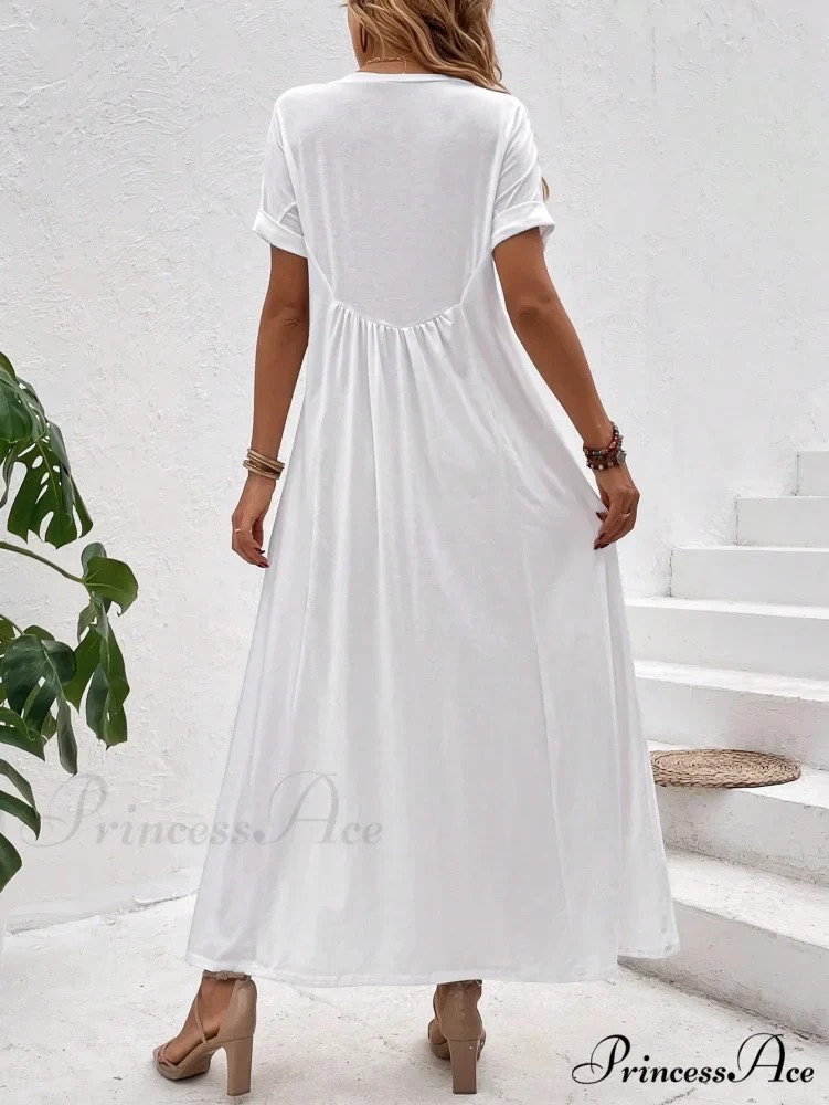 Solid Batwing Sleeve Tee Dress - Image 3