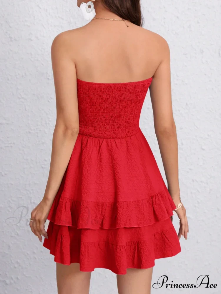 Ruffle Hem Tube Dress - Image 2