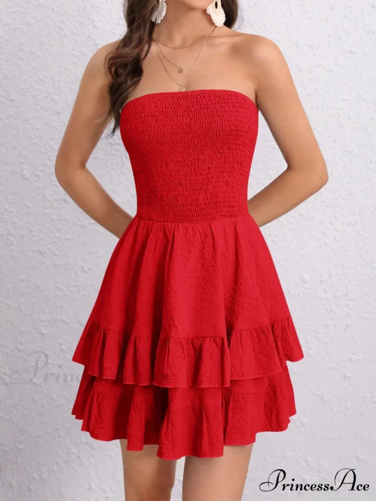 Ruffle Hem Tube Dress - Image 3