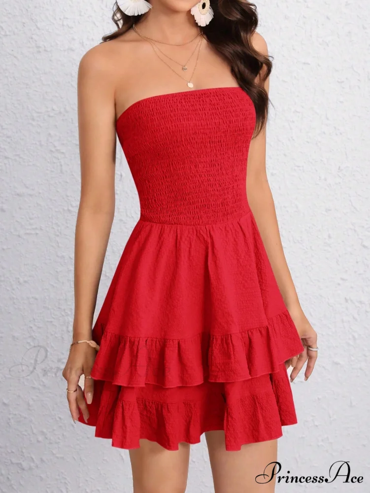 Ruffle Hem Tube Dress - Image 5
