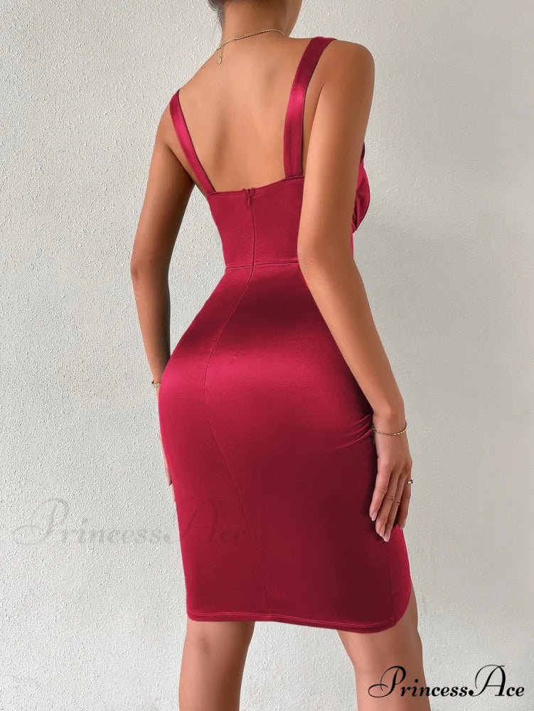 Tulip Hem Satin Cami Dress - Image 2