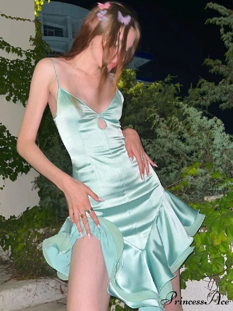 Sleeveless Hollow Out Split Bodycon Dresses - Image 2