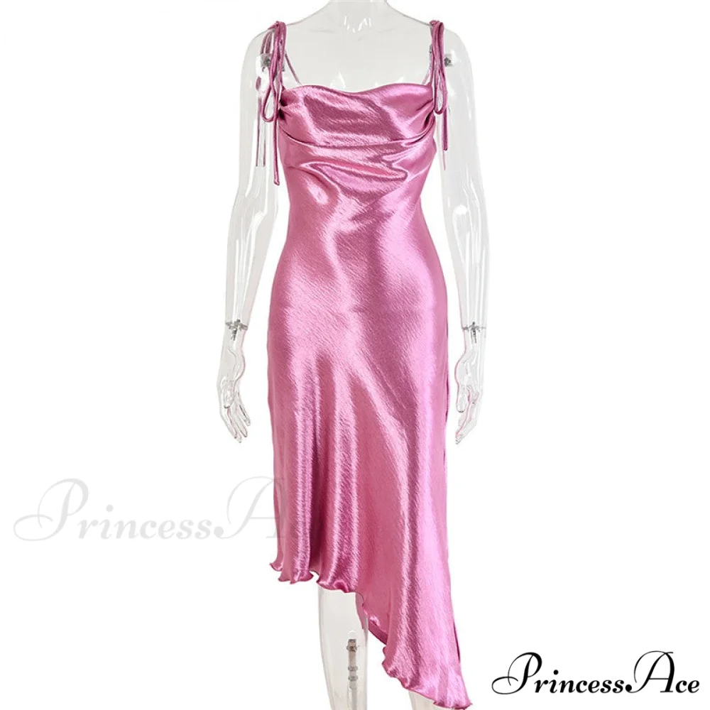 Metallic Satin Straps Long Dress - Image 10