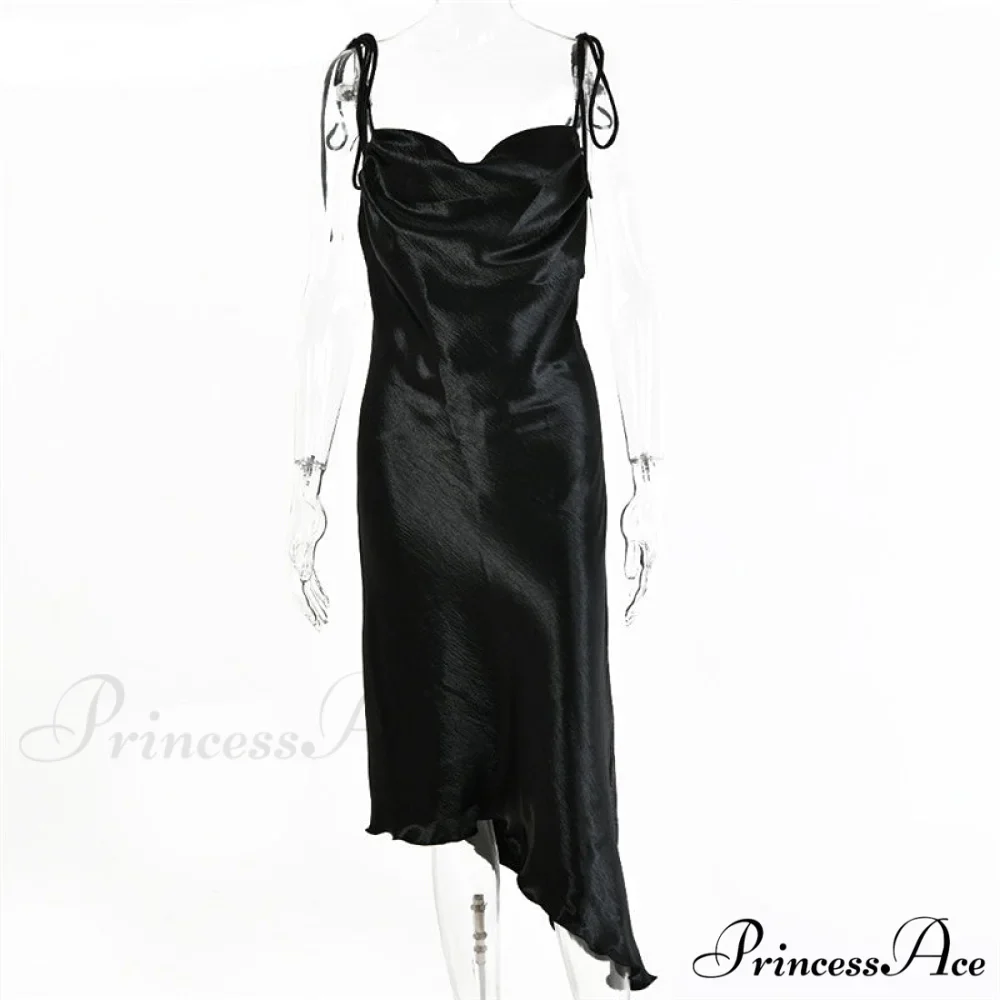Metallic Satin Straps Long Dress - Image 7