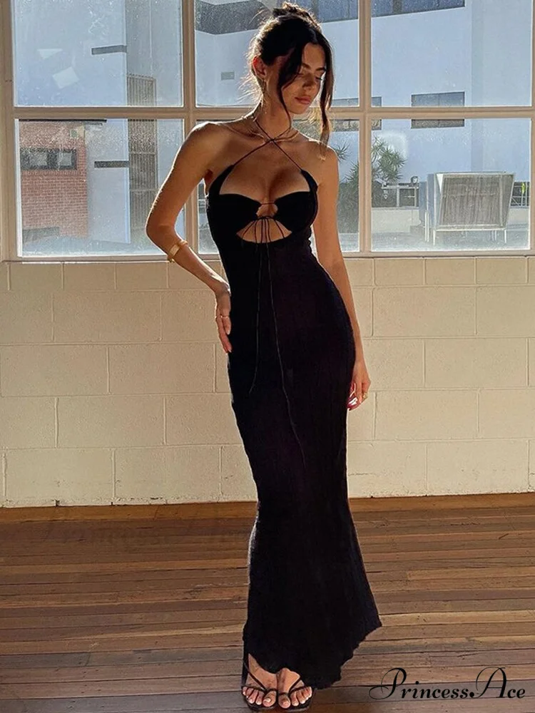 Hollow Out Strapless Backless Sexy Long Dress - Image 3