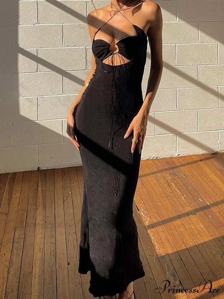Hollow Out Strapless Backless Sexy Long Dress - Image 4