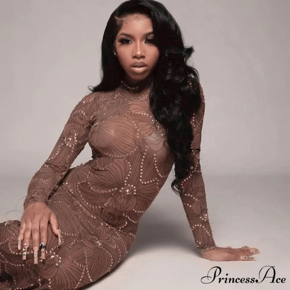 Club Bodycon See Through Long Dress - Image 13