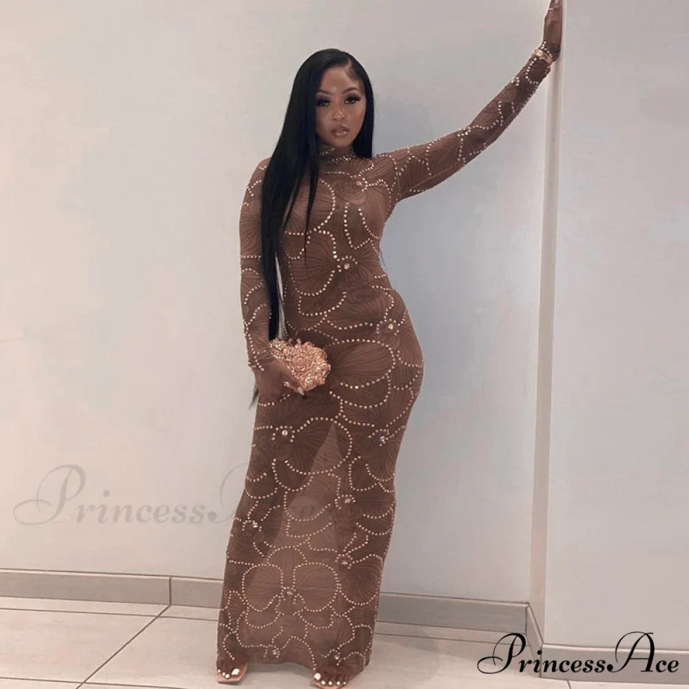 Club Bodycon See Through Long Dress - Image 15