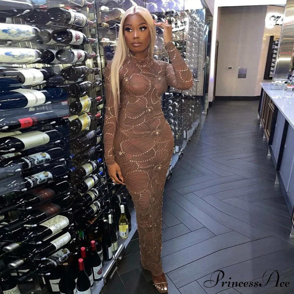 Club Bodycon See Through Long Dress - Image 16