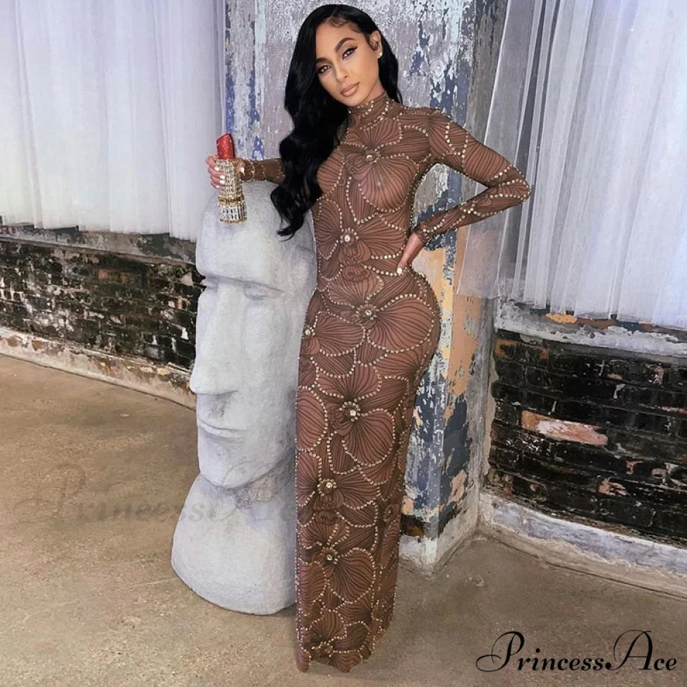 Club Bodycon See Through Long Dress - Image 4
