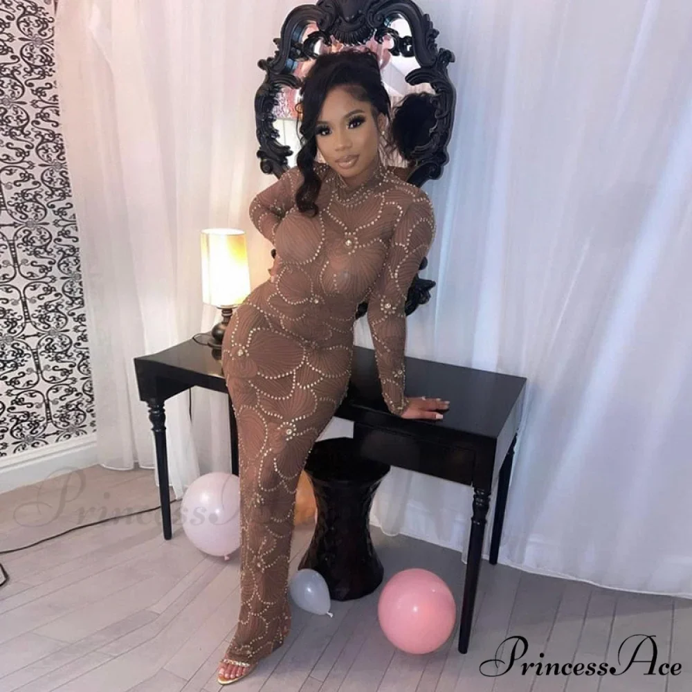 Club Bodycon See Through Long Dress - Image 5