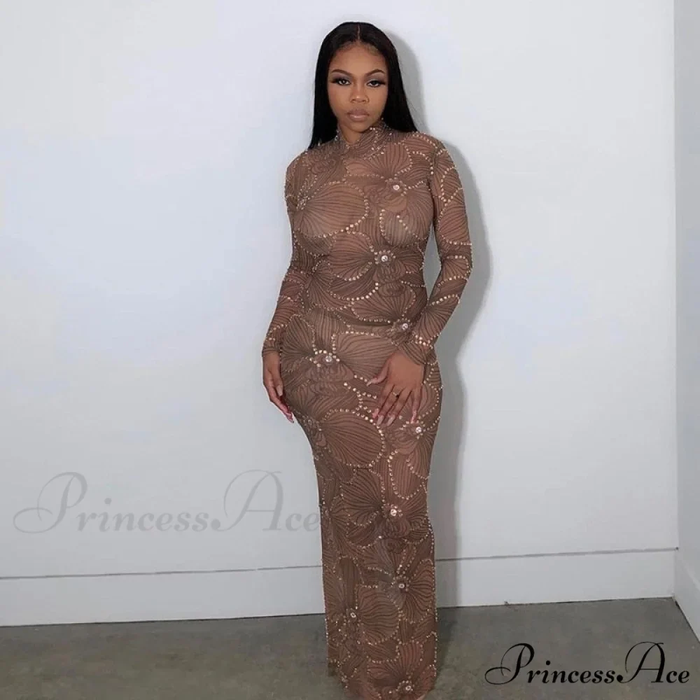 Club Bodycon See Through Long Dress - Image 6