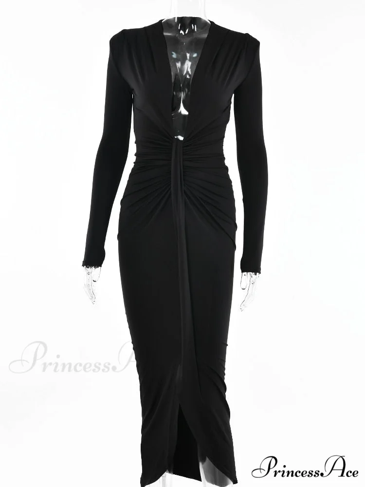 Party Robe Bodycon Deep V Neck Bandage Ladies Dress - Image 6