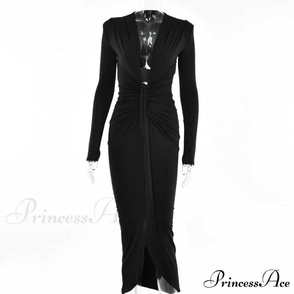Party Robe Bodycon Deep V Neck Bandage Ladies Dress - Image 7