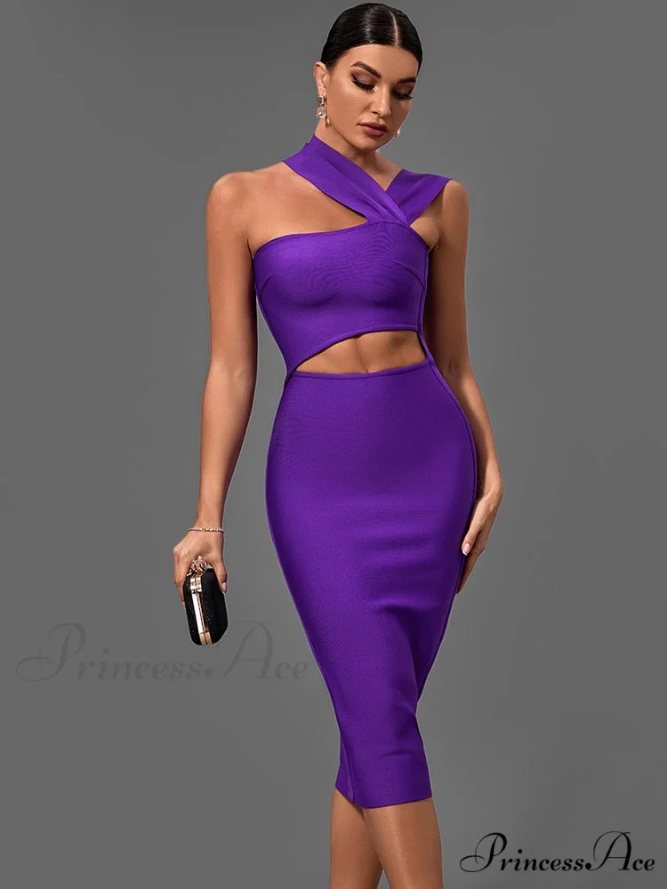 Bandage Dresses for Women Purple Bodycon Dress