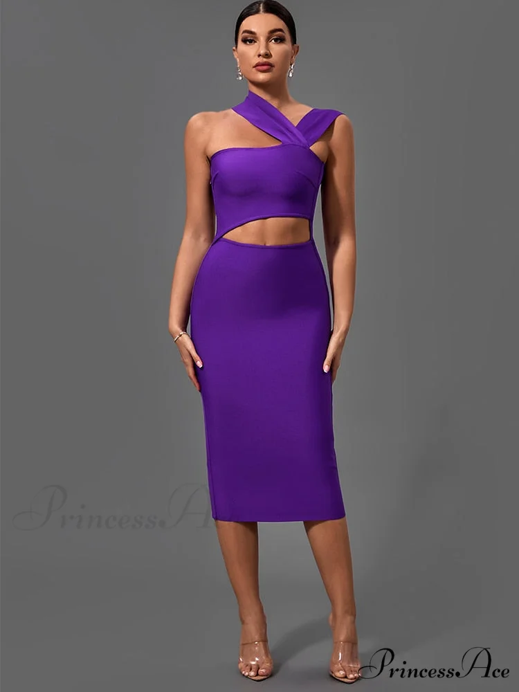 Bandage Dresses for Women Purple Bodycon Dress - Image 2