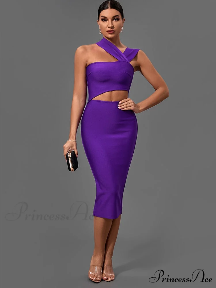 Bandage Dresses for Women Purple Bodycon Dress - Image 4