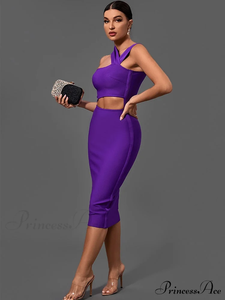 Bandage Dresses for Women Purple Bodycon Dress - Image 5