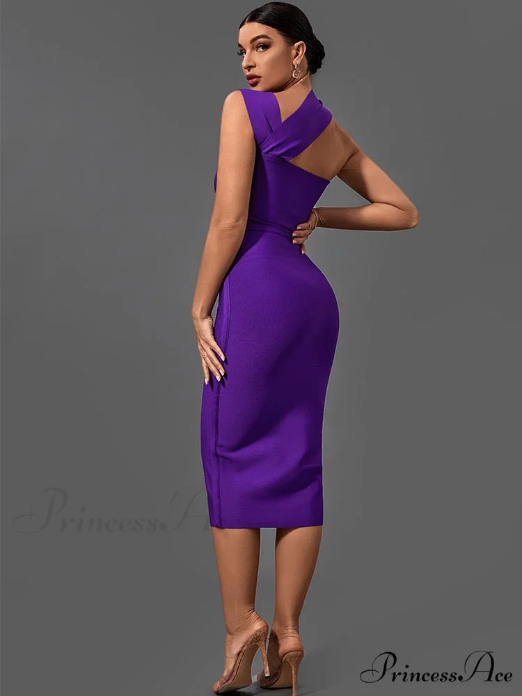 Bandage Dresses for Women Purple Bodycon Dress - Image 6