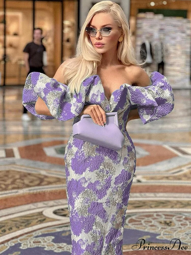 Party Dress Women Purple Bodycon Dress - Image 2