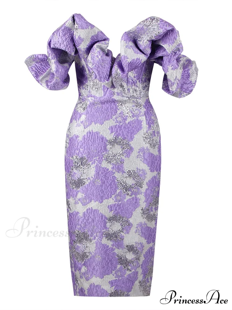 Party Dress Women Purple Bodycon Dress - Image 3
