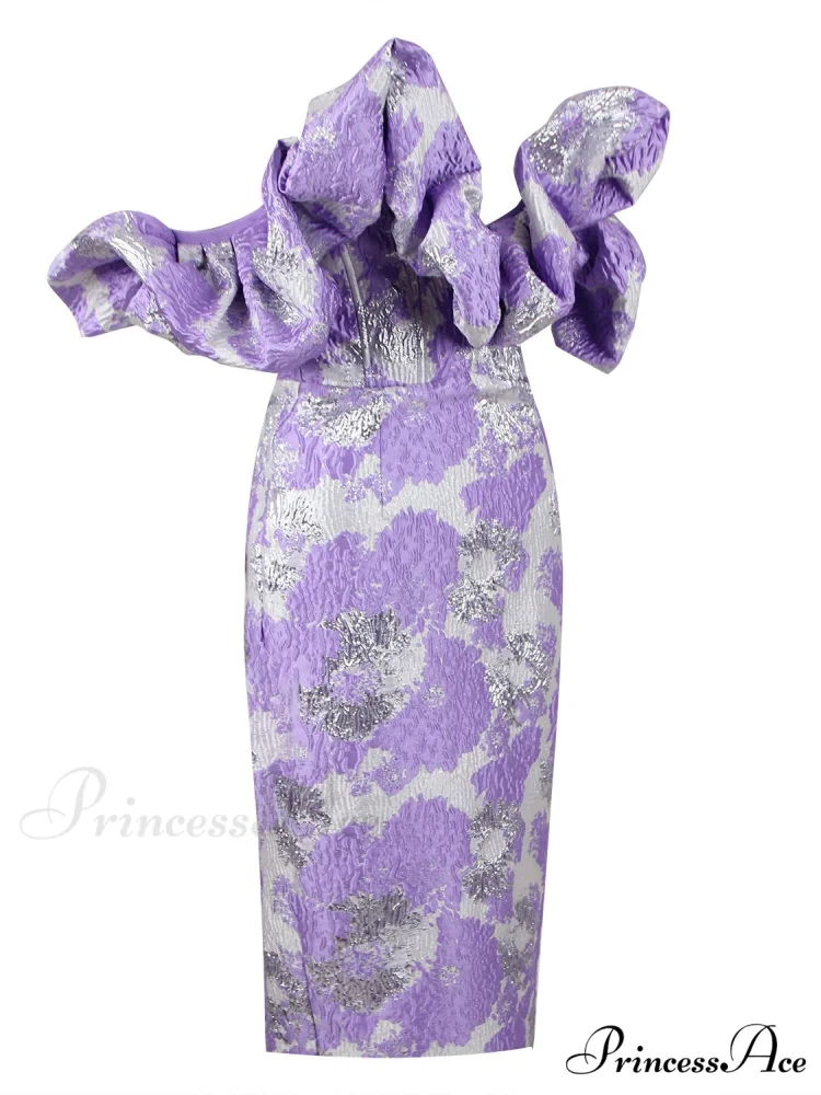 Party Dress Women Purple Bodycon Dress - Image 4