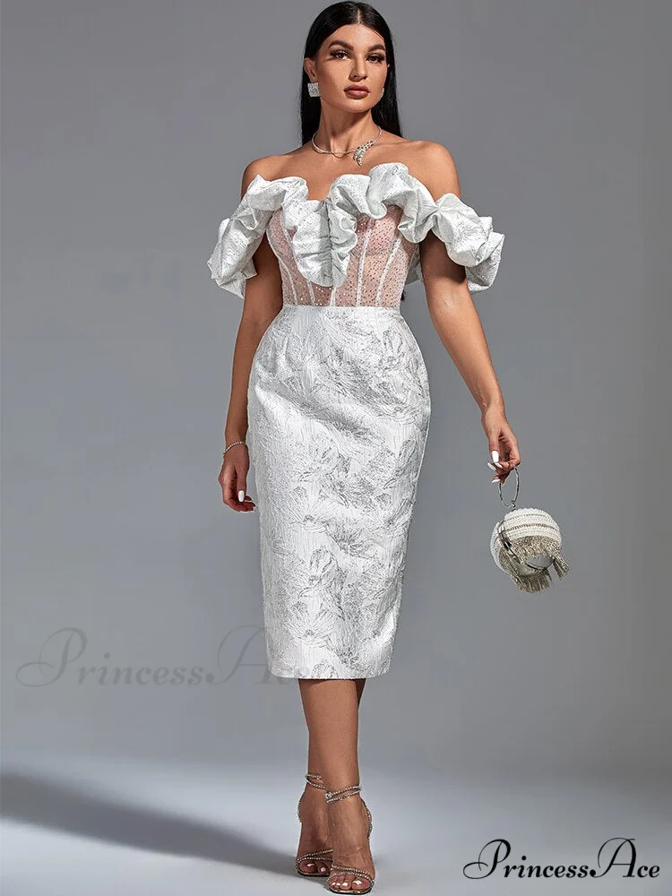 Party Dress Women White Bodycon Dress - Image 3