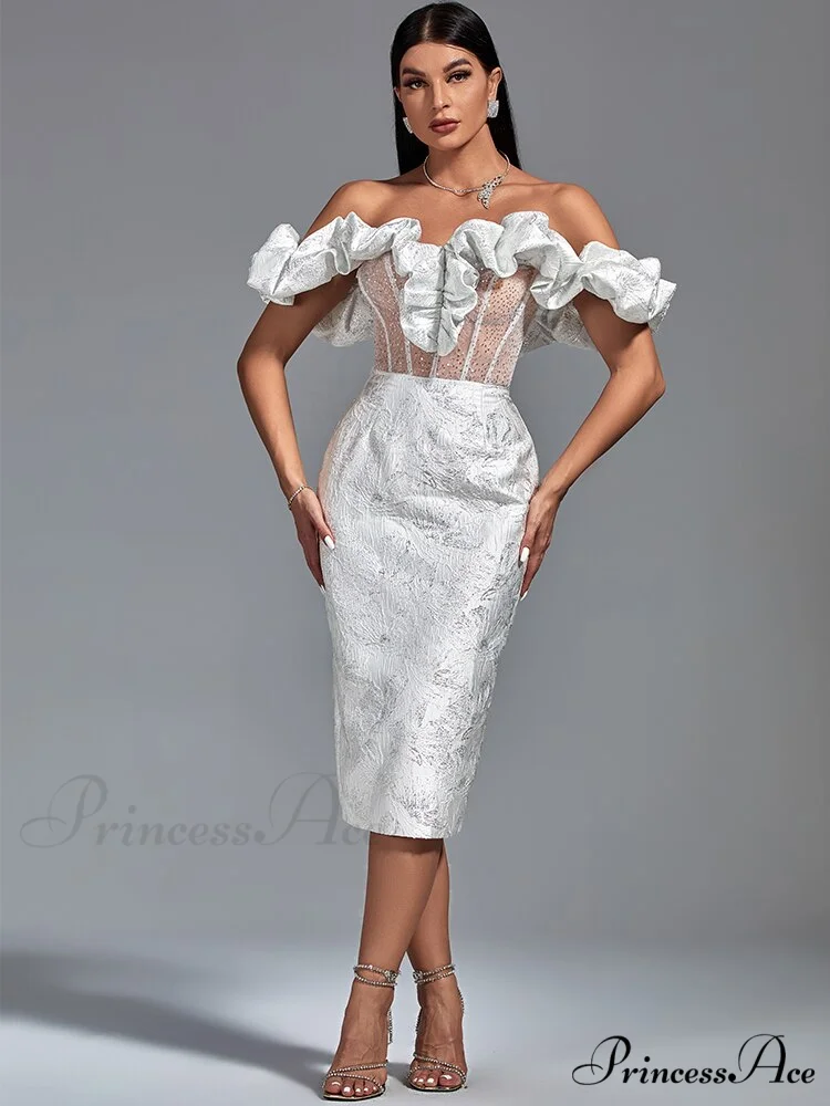 Party Dress Women White Bodycon Dress - Image 4