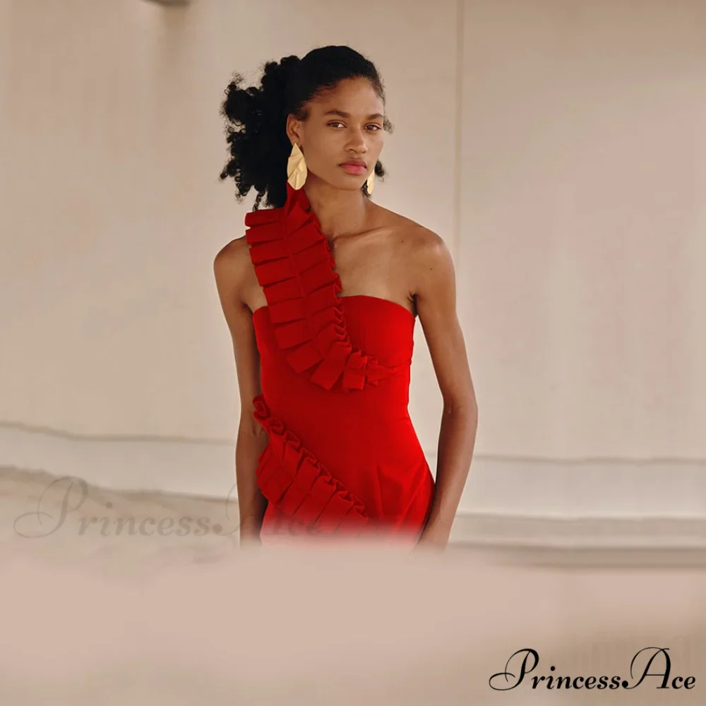 One-Shoulder Side Slits Exposed Legs Dress - Image 9