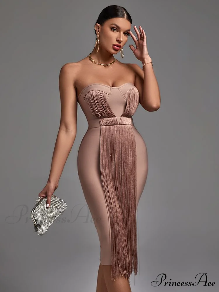 New Women Green Bandage Dress - Image 3