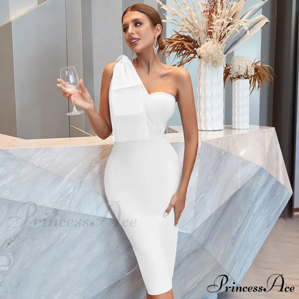 Sky Blue Mesh Bow Party Evening Midi Club Dress - Image 10