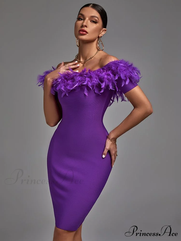 Women Off Shouler Bandage Dress - Image 2
