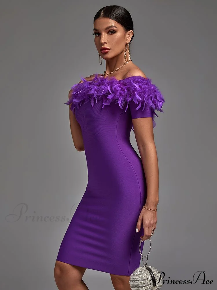 Women Off Shouler Bandage Dress - Image 3