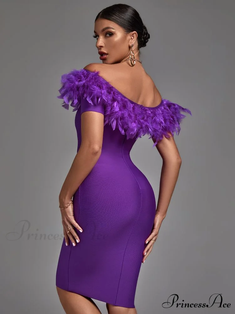 Women Off Shouler Bandage Dress - Image 4