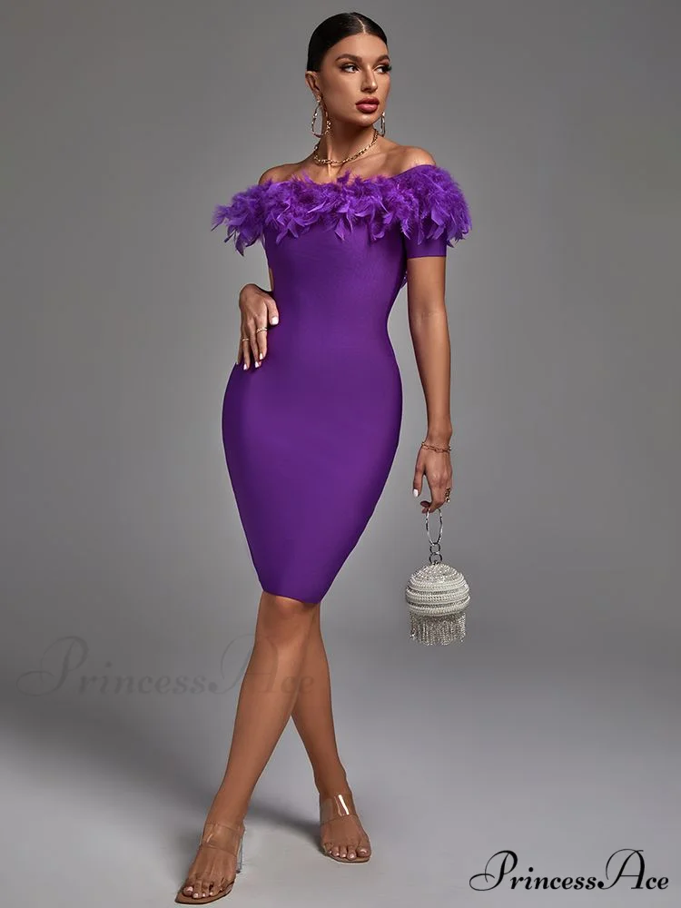Women Off Shouler Bandage Dress - Image 5