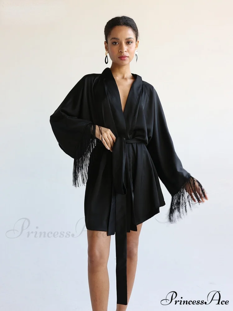 Elegant Black Satin Dresses - Image 5
