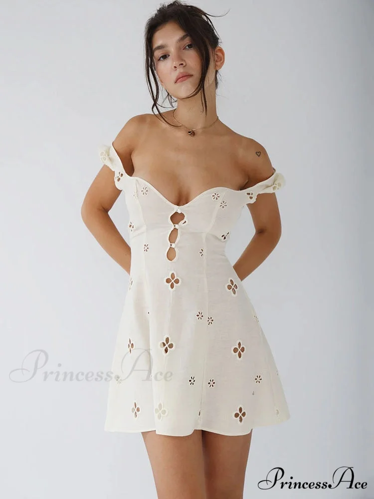 High Waist e Beachwear Bodycon Hollow Out Sundress