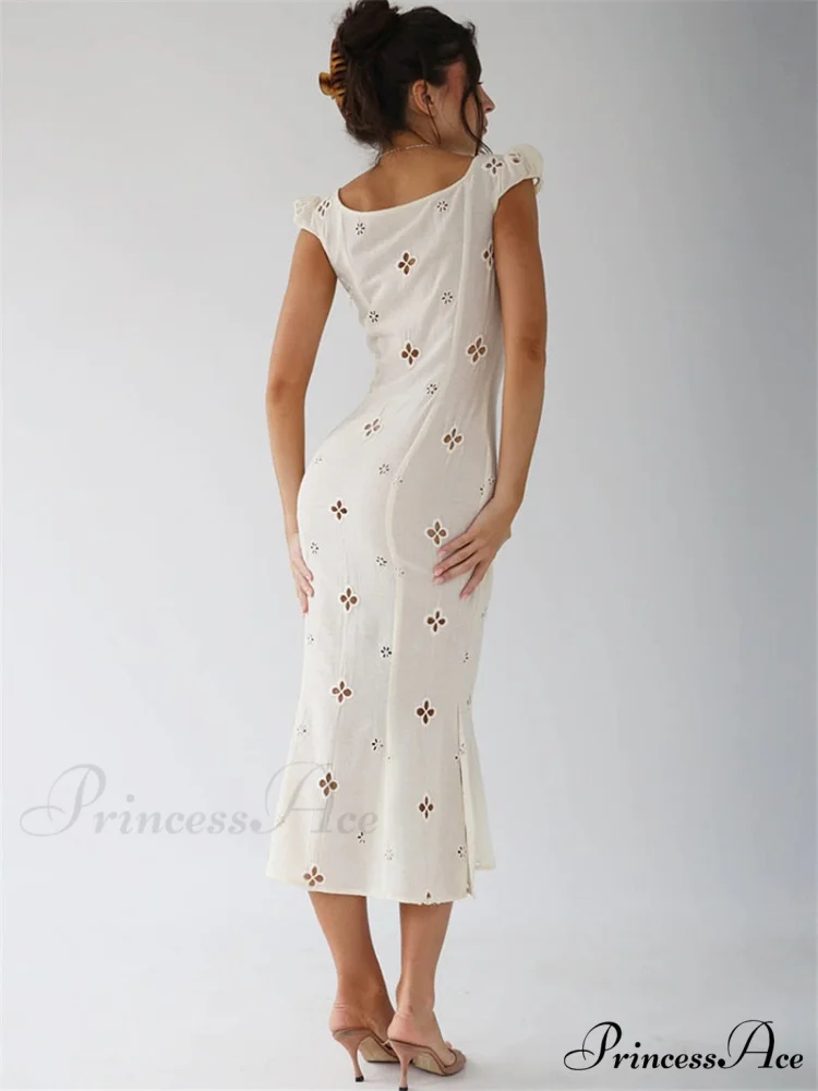 High Waist e Beachwear Bodycon Hollow Out Sundress - Image 11