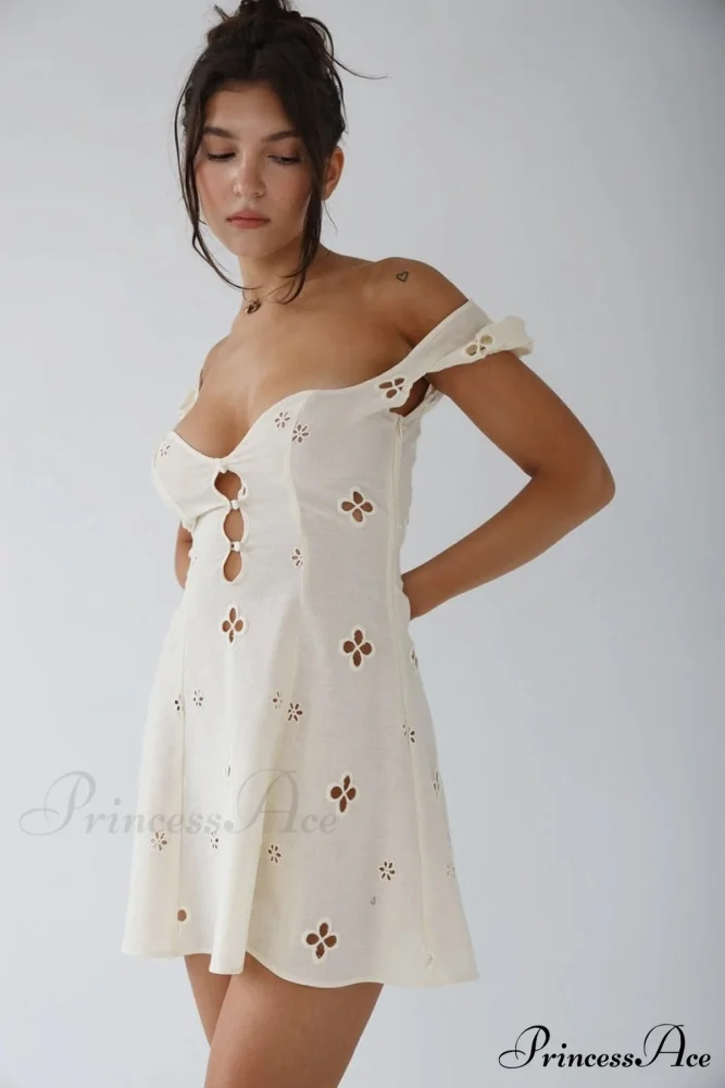 High Waist e Beachwear Bodycon Hollow Out Sundress - Image 6
